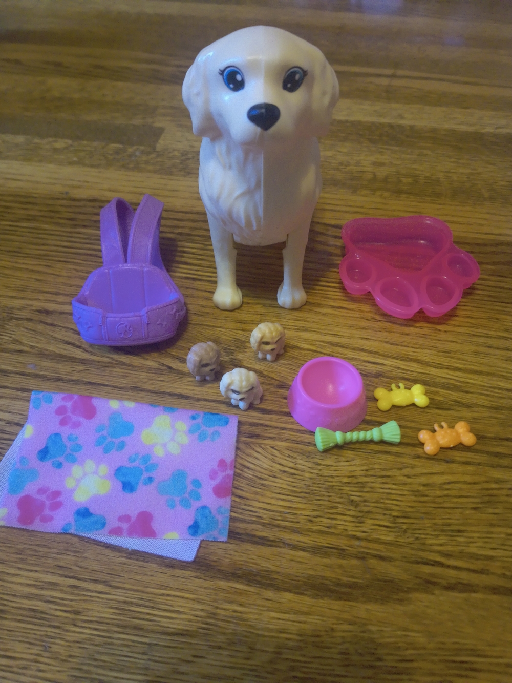 Barbie Pets Mom Dog w/ Newborn Pups Playset Backpack Accessories